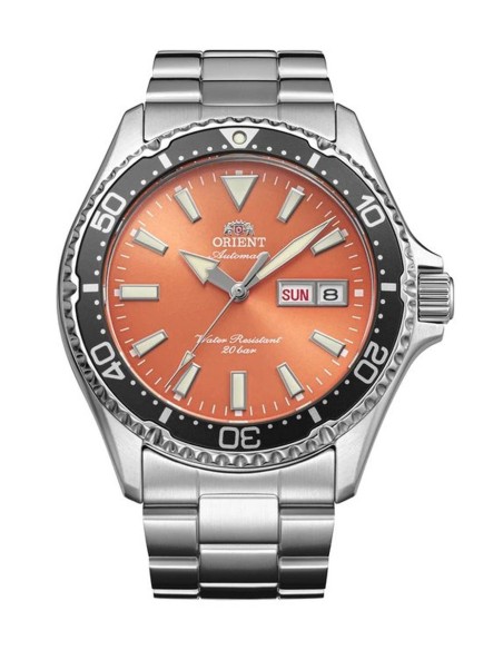 reloj automático buceo hombre Orient Kamasu Kinme RA-AA0826Y 41.8mm 200m WR cristal de zafiro correa de acero